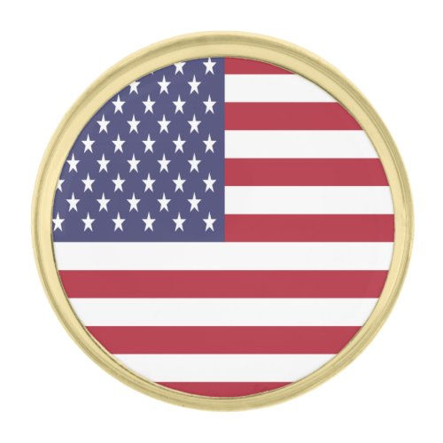 Top 5! United States Flag Gold Finish Lapel Pin
