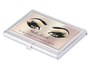 Top 10! Beauty Lashes Makeup Artist Rose Microblading Business Card Case
