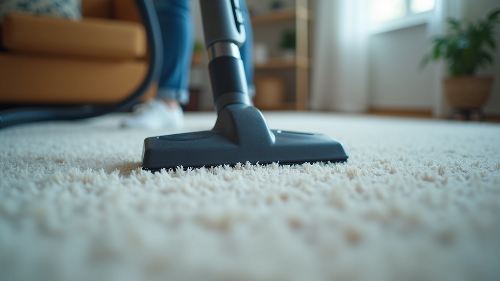 Close-up view of a steam cleaner nozzle on a carpet