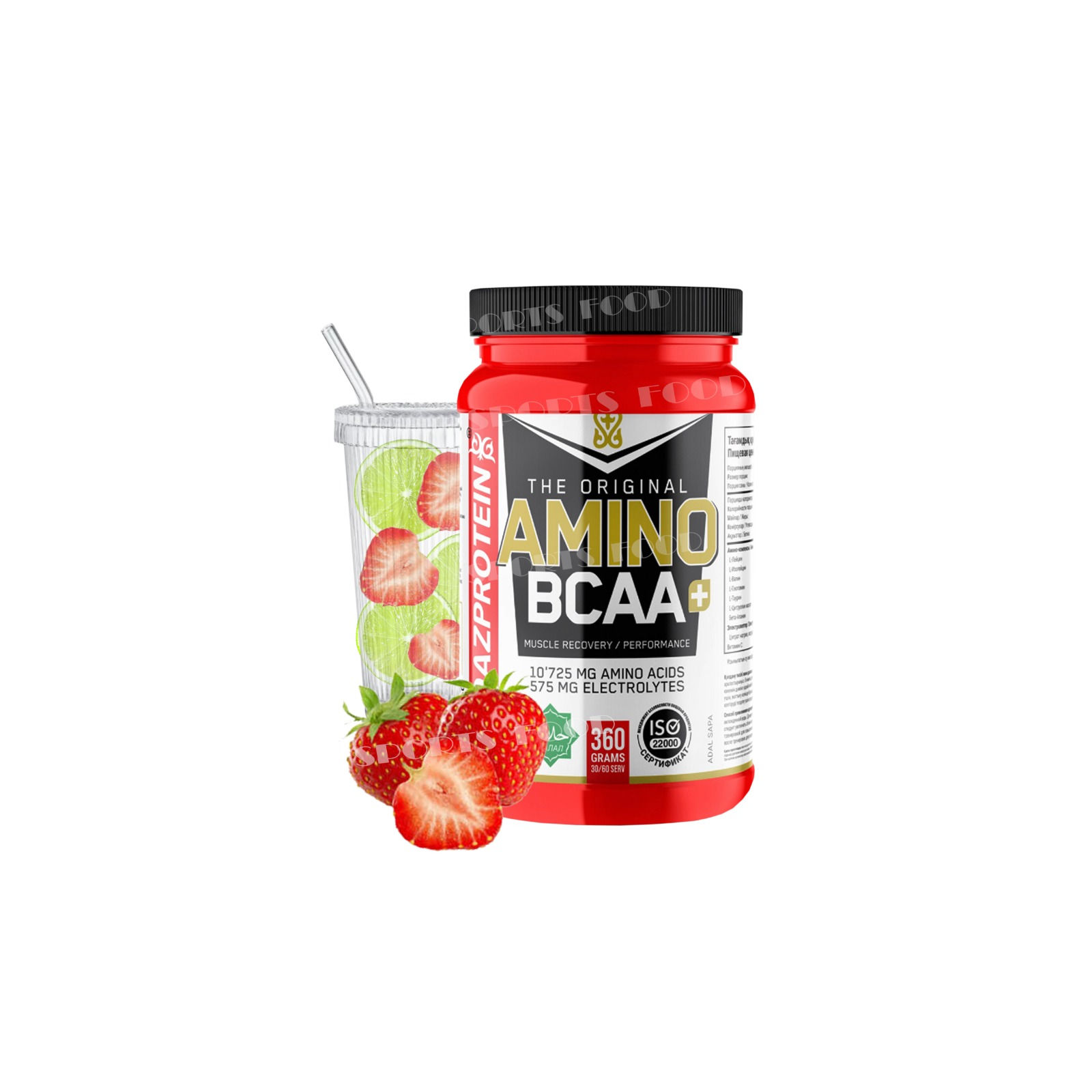 Qazprotein-Qazprotein 100% Amino BCAA+ 360 гр - клубника