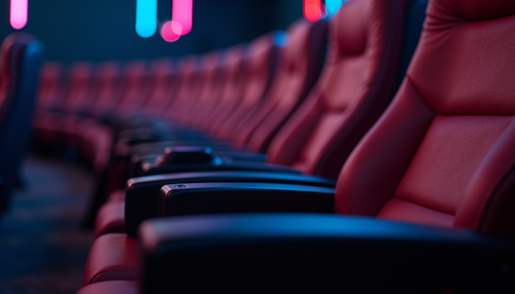 Close-up view of a 4DX theater seat with motion and effects equipment