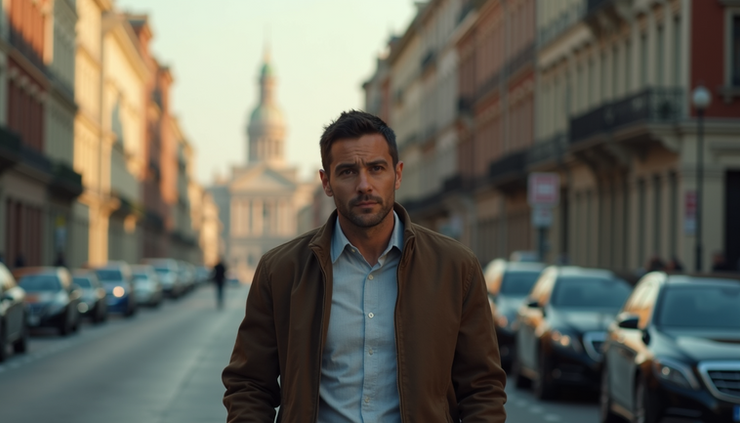 Eye-level view of Ranbir Kapoor walking alone on a quiet street