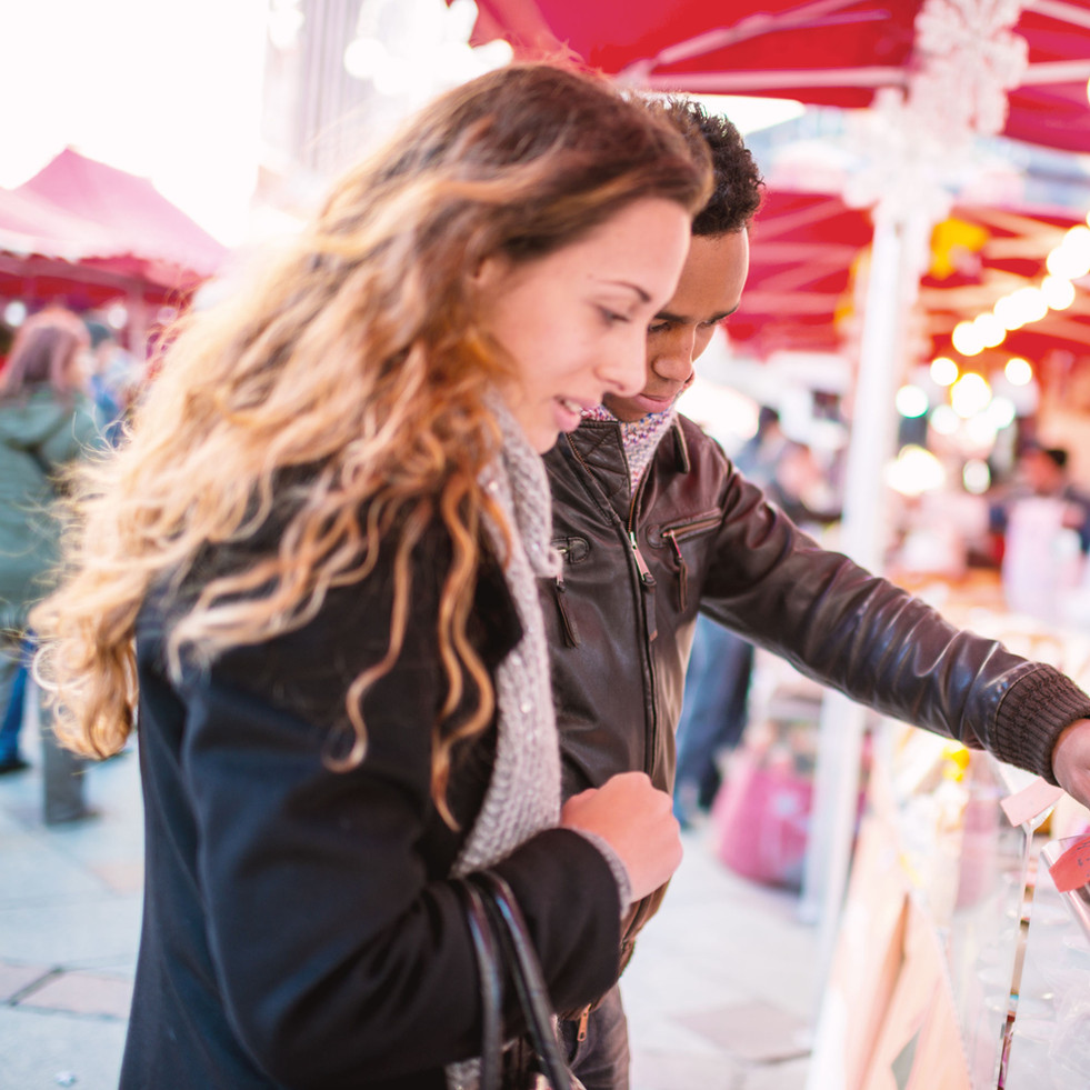 Couple at the Cheese Stand