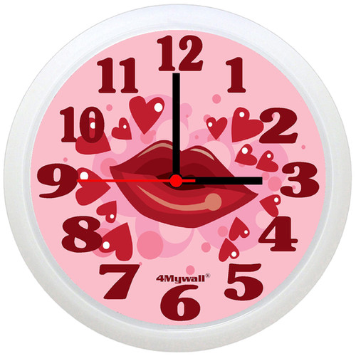 Red Lips Wall Clock 4mywall