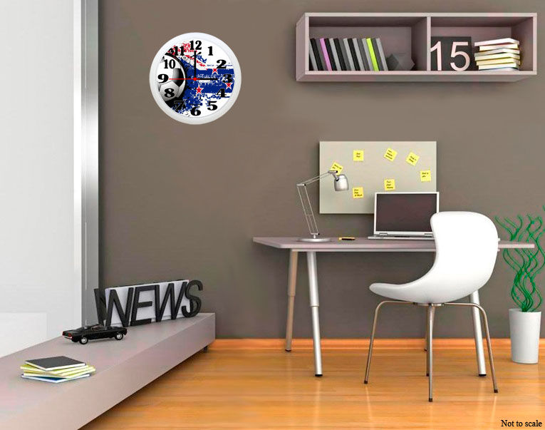 New Zealand football wall clock on bedroom wall