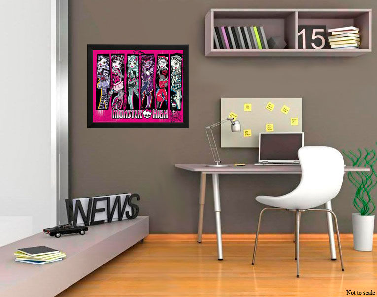 Monster High Wall Art on bedroom wall