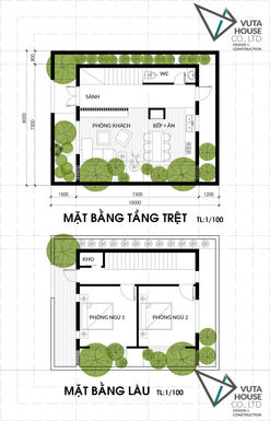 Tư vấn thiết kế nhà 8x10m - Cấp 4