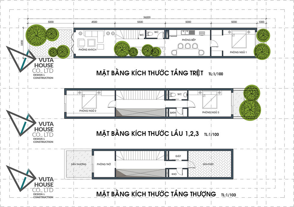 Tư vấn thiết kế nhà 3,3 x 26m
