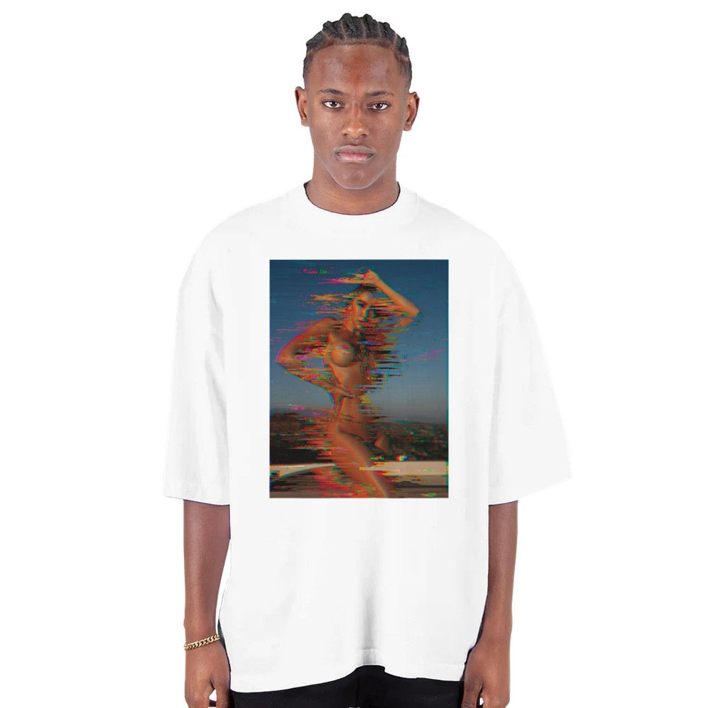"LA Memories #1" Jamie Lyn Men's Oversized Drop-Shoulder Crewneck T-Shirt