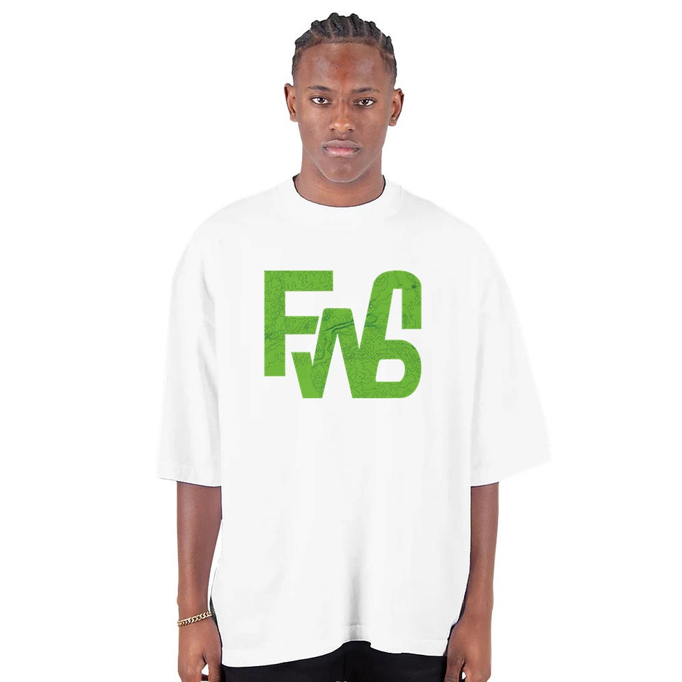 Thumbnail: FWB Topographic Men's Oversized Drop-Shoulder Crewneck T-Shirt