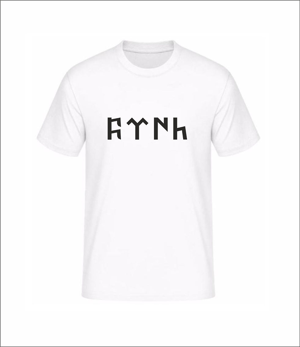 Büyük Göktürkçe Türk Yazılı Tişört Beyaz