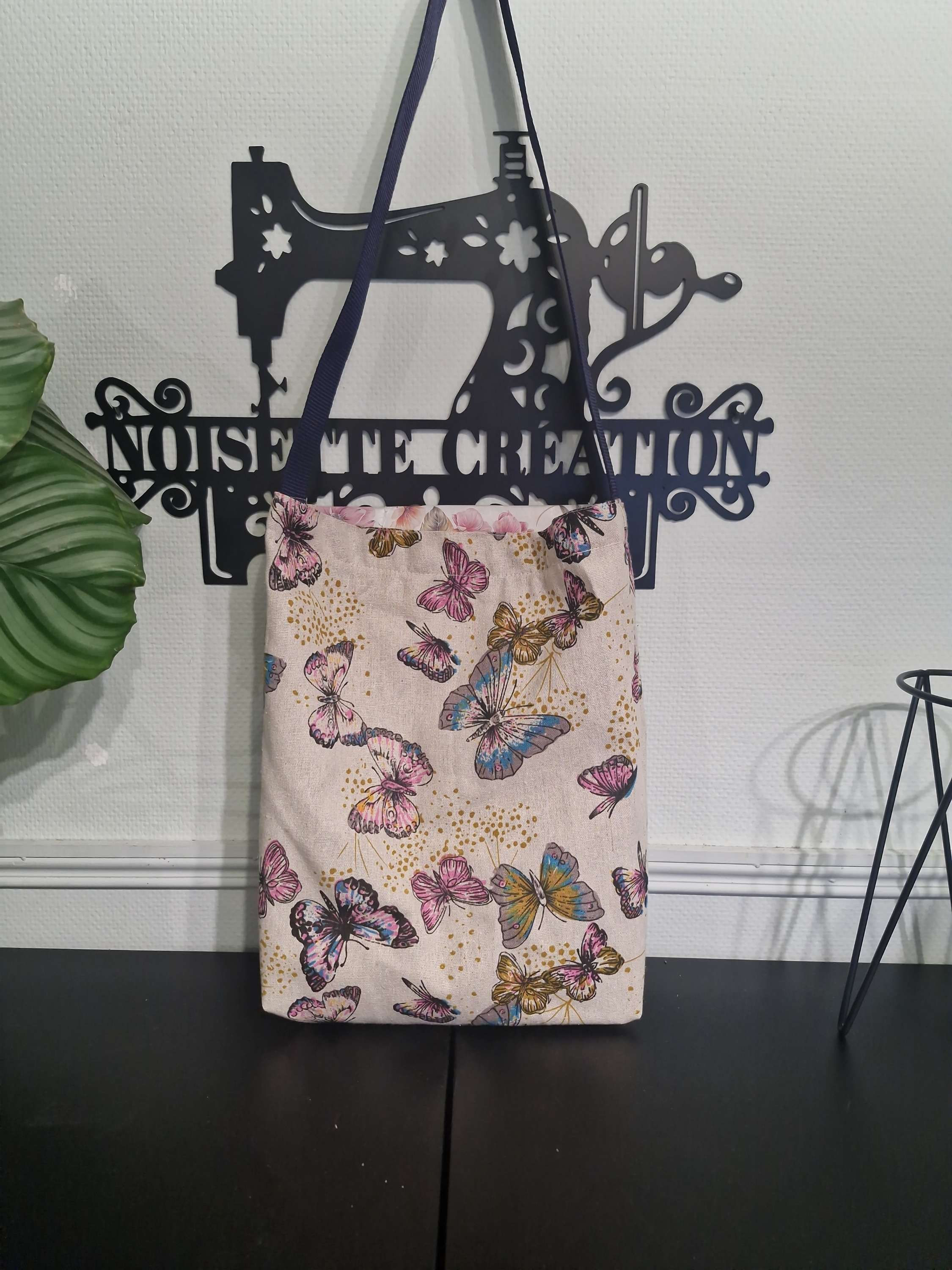Totebag papillon fait main