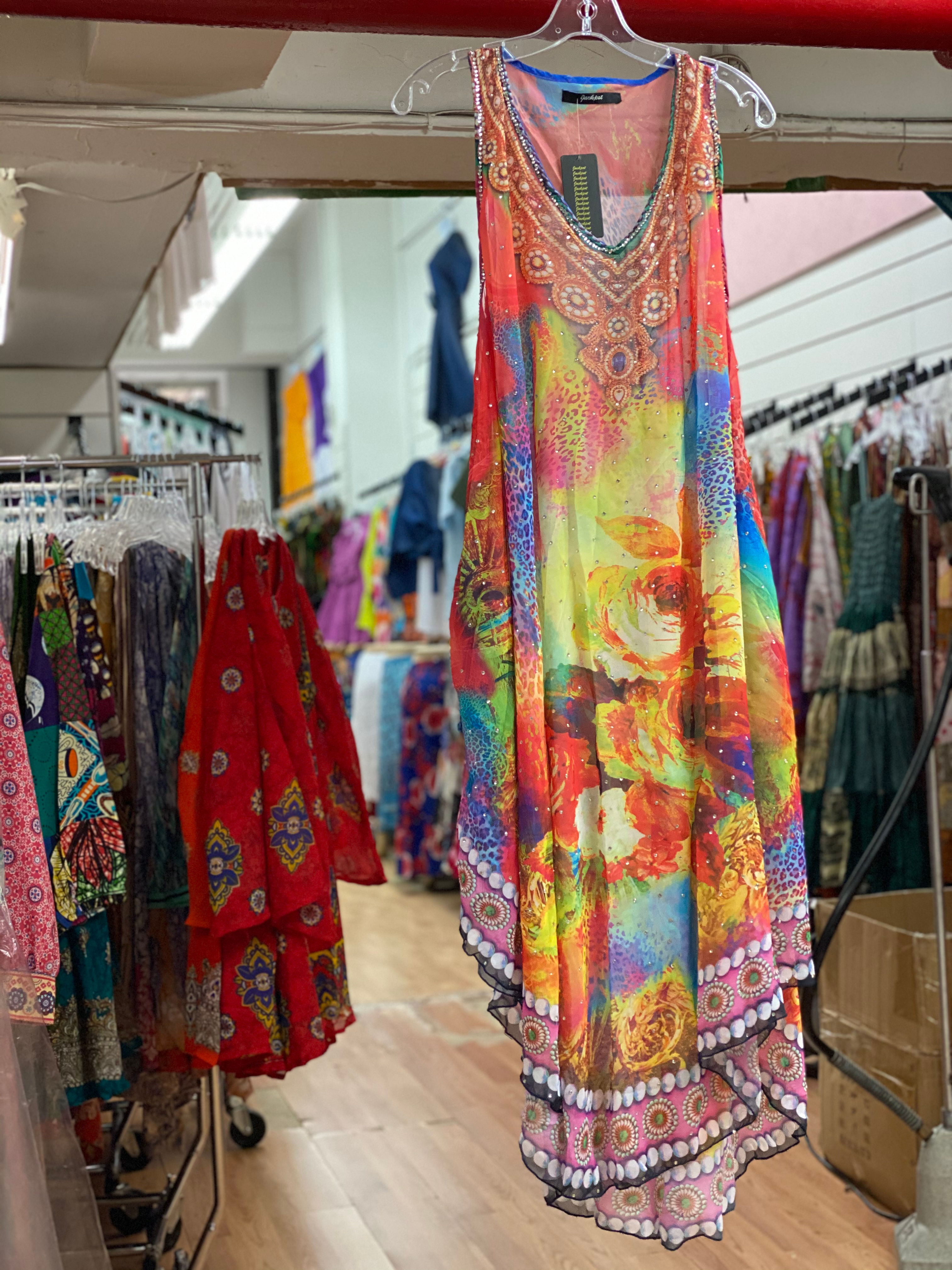 Digital Print Mid-Length Dress