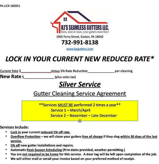 KJ's Gutters LLC. Silver Agreement 2 cleanings a year.jpg