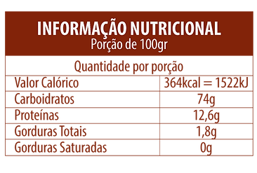 Informação Nutricional - Farinha de Trigo Integral Orgânica