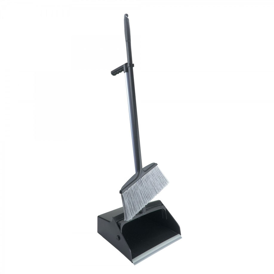 JOHNNY VAC LONG HANDLE DUSTPAN WITH WHEELS AND MINI BROOM