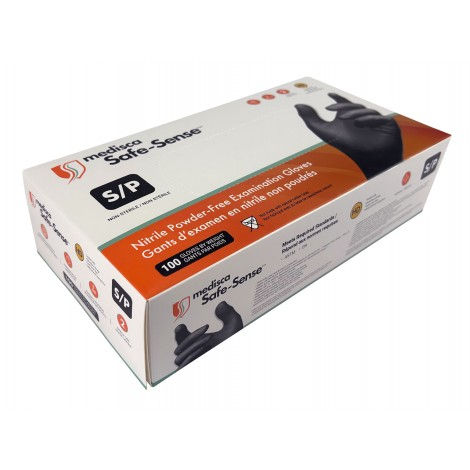 MEDISCA NITRILE DISPOSABLE GLOVES - SMALL - 5 MM - POWDER-FREE BOX OF 100