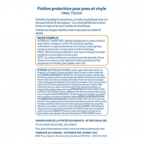 JOHNNY VAC TIRE AND VINYL PROTECTOR, ANTISTATIC, 33.8 OZ - PACK OF 4