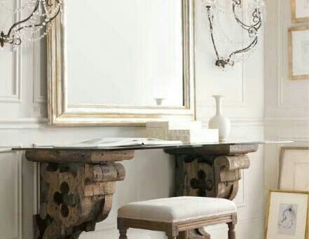 Using corbels to brace a shelf.