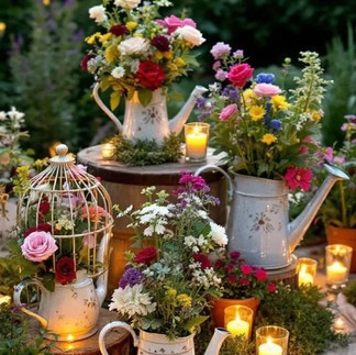 The magic of vintage items in summer gardens and porches.