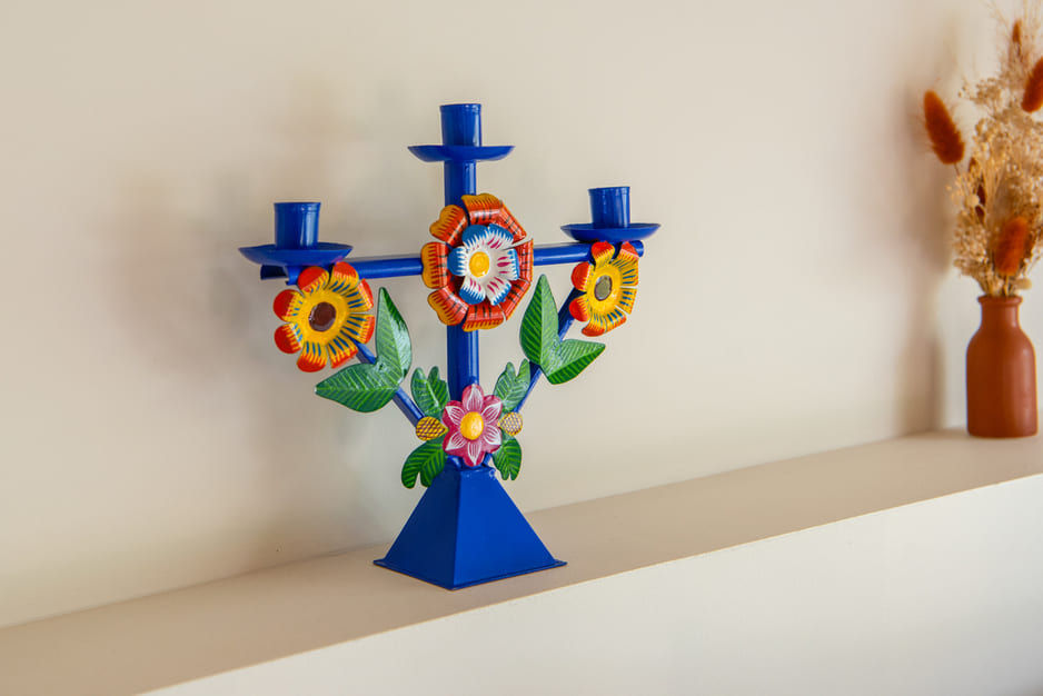 bougeoir artisanal peruvien ayacucho decoration fait main