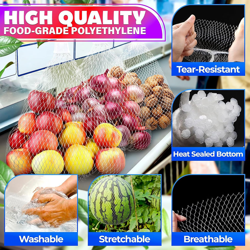 Thumbnail: BAGLEADER Pcs Washable PP Seafood Fruit and Vegetable Storage Reusable Mesh Gro