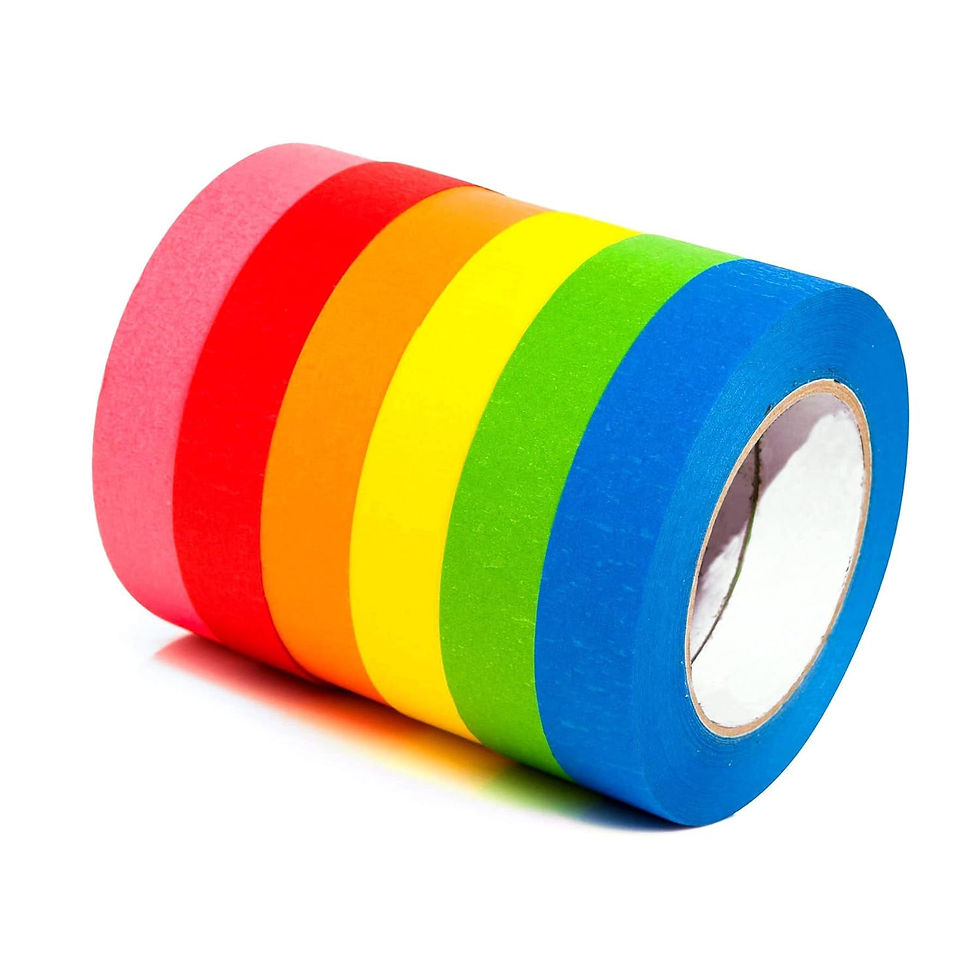 Thumbnail: COSIMIXO Pack Colored Masking  x yds of Colorful Craft Tape Vibrant Rainbow Col