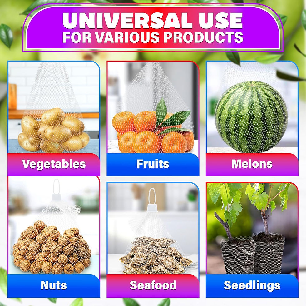 Thumbnail: BAGLEADER Pcs Washable PP Seafood Fruit and Vegetable Storage Reusable Mesh Gro