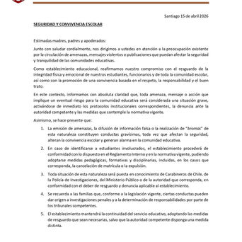 Comunicado de Seguridad y Convivencia