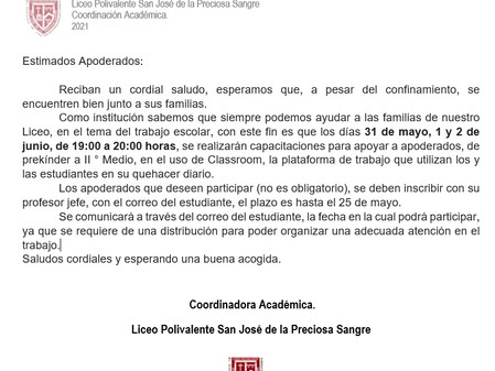 Comunicado de Coordinación académica