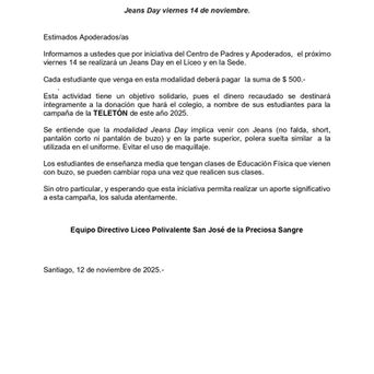 Comunicado Jeans Day Teletón 2025