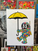 astronaut painting, moonman, graffiti, astronaut, street art, sean alexander art, space art, 