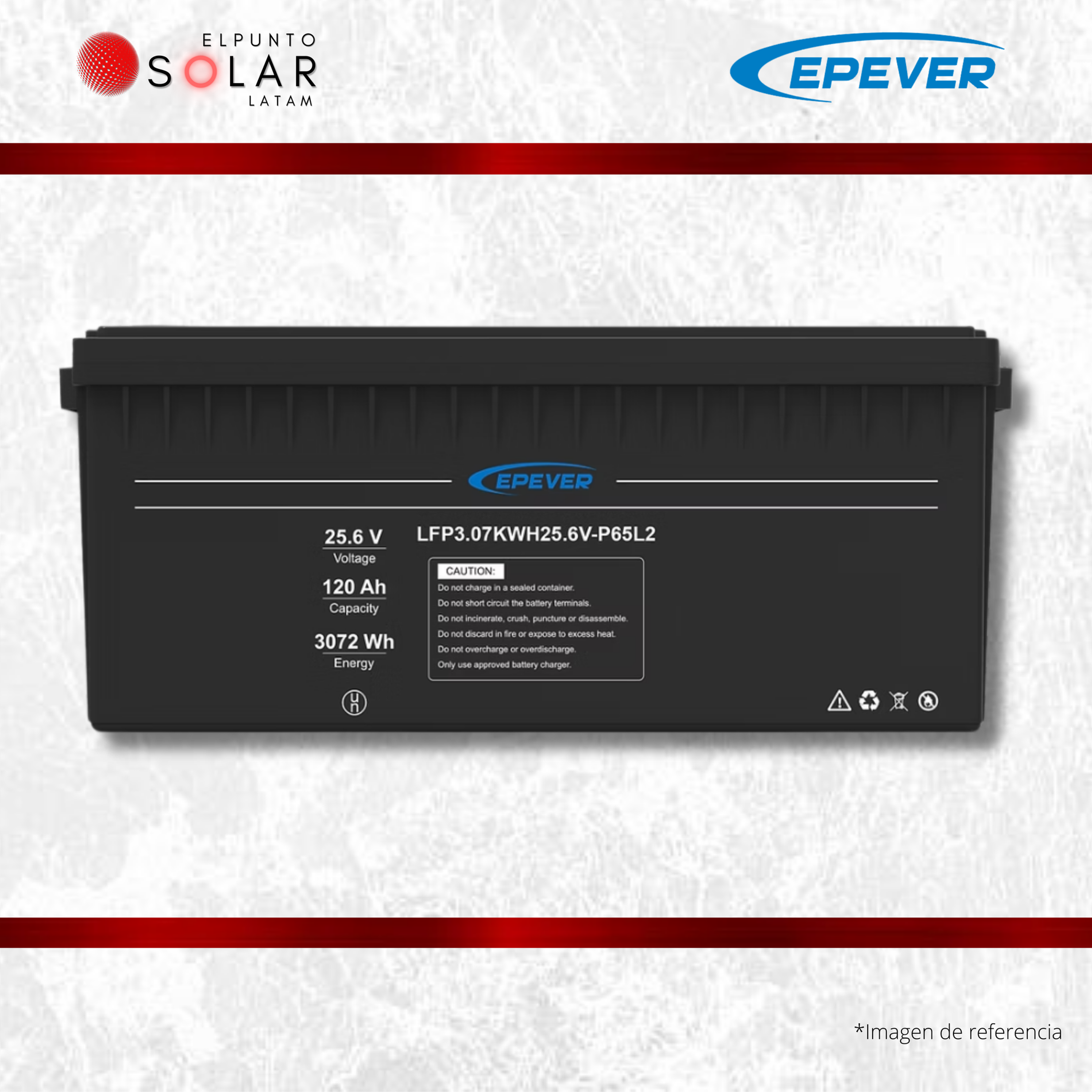 Batería Litio 120AH 25.6V Epever