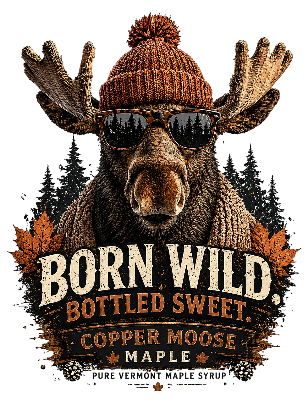 copper moose maple tshirt