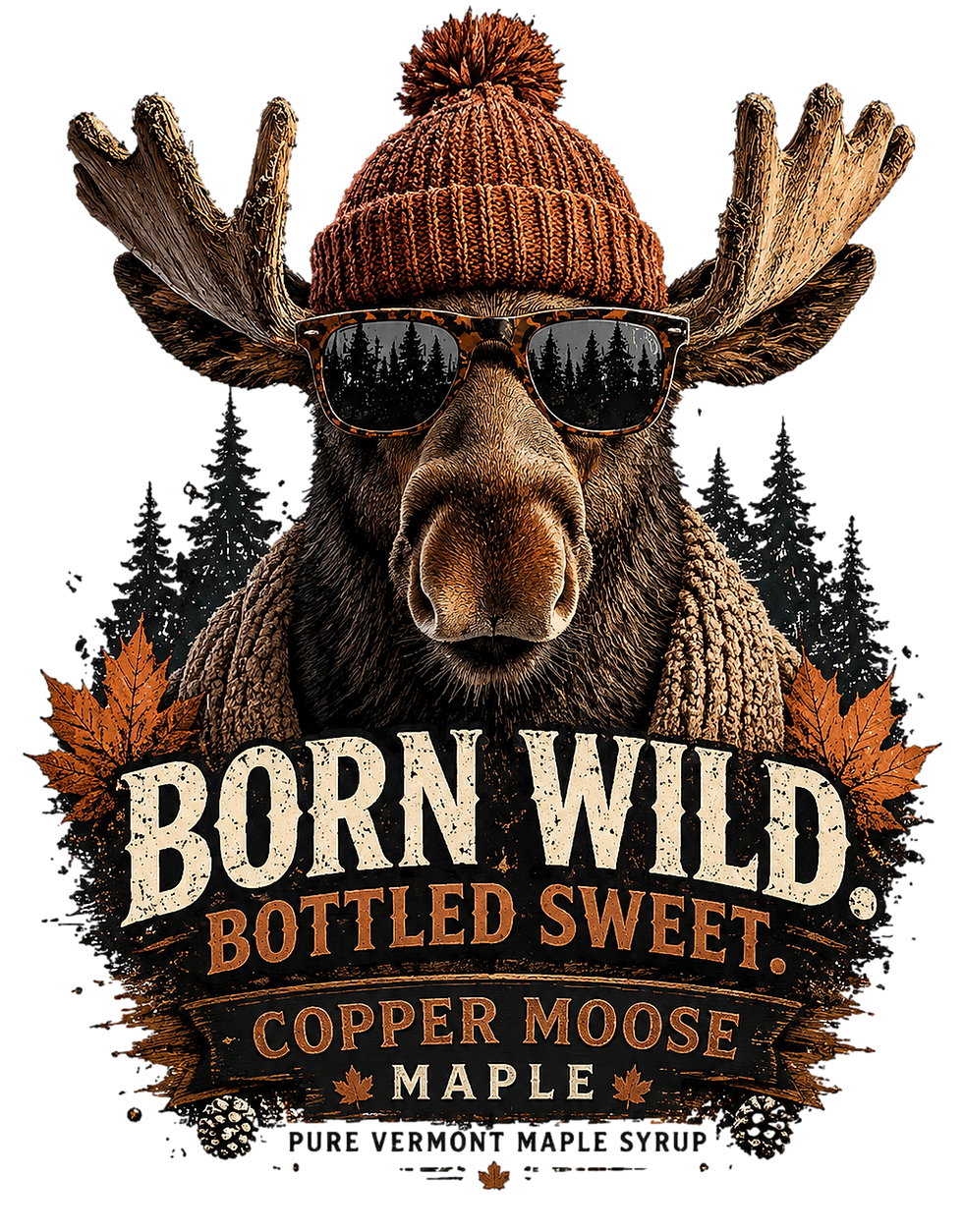 copper moose maple tshirt