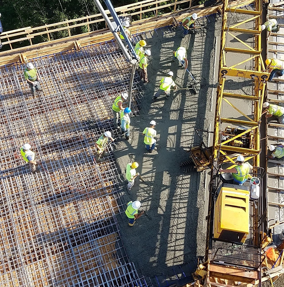 working on concrete for new bridge