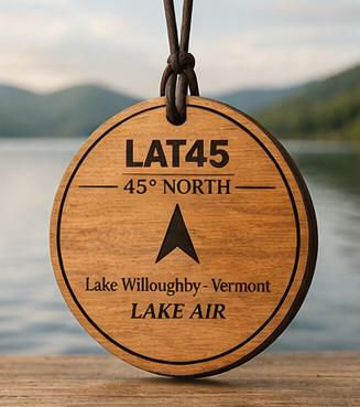 Lake Air scented wood disc inspired by Lake Willoughby in Vermont’s Northeast Kingdom