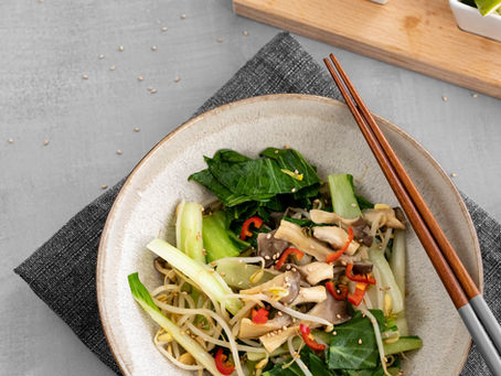 Pak Choi-Salat mit Pilzen