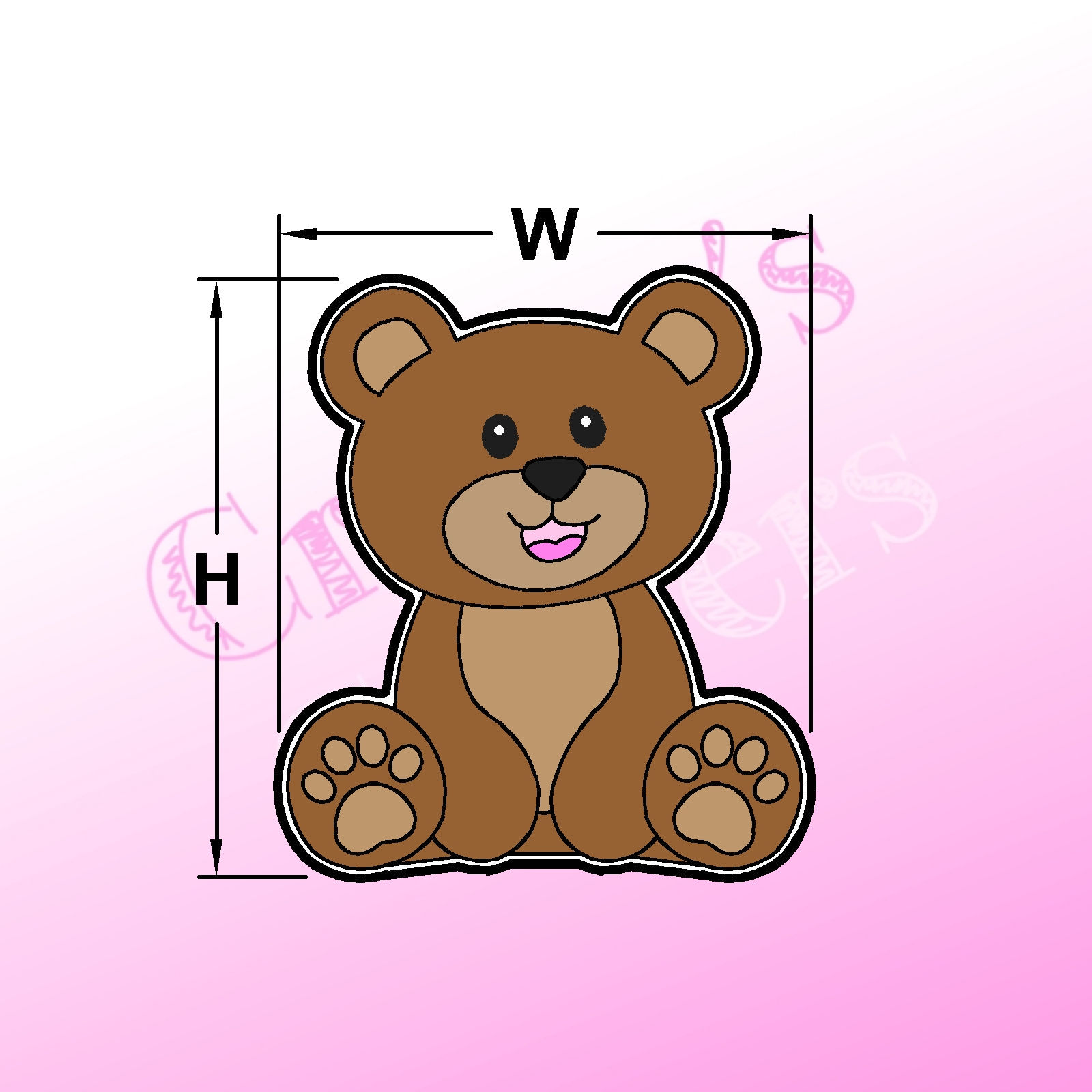 Teddy Bear Sitting - Cookie Cutter