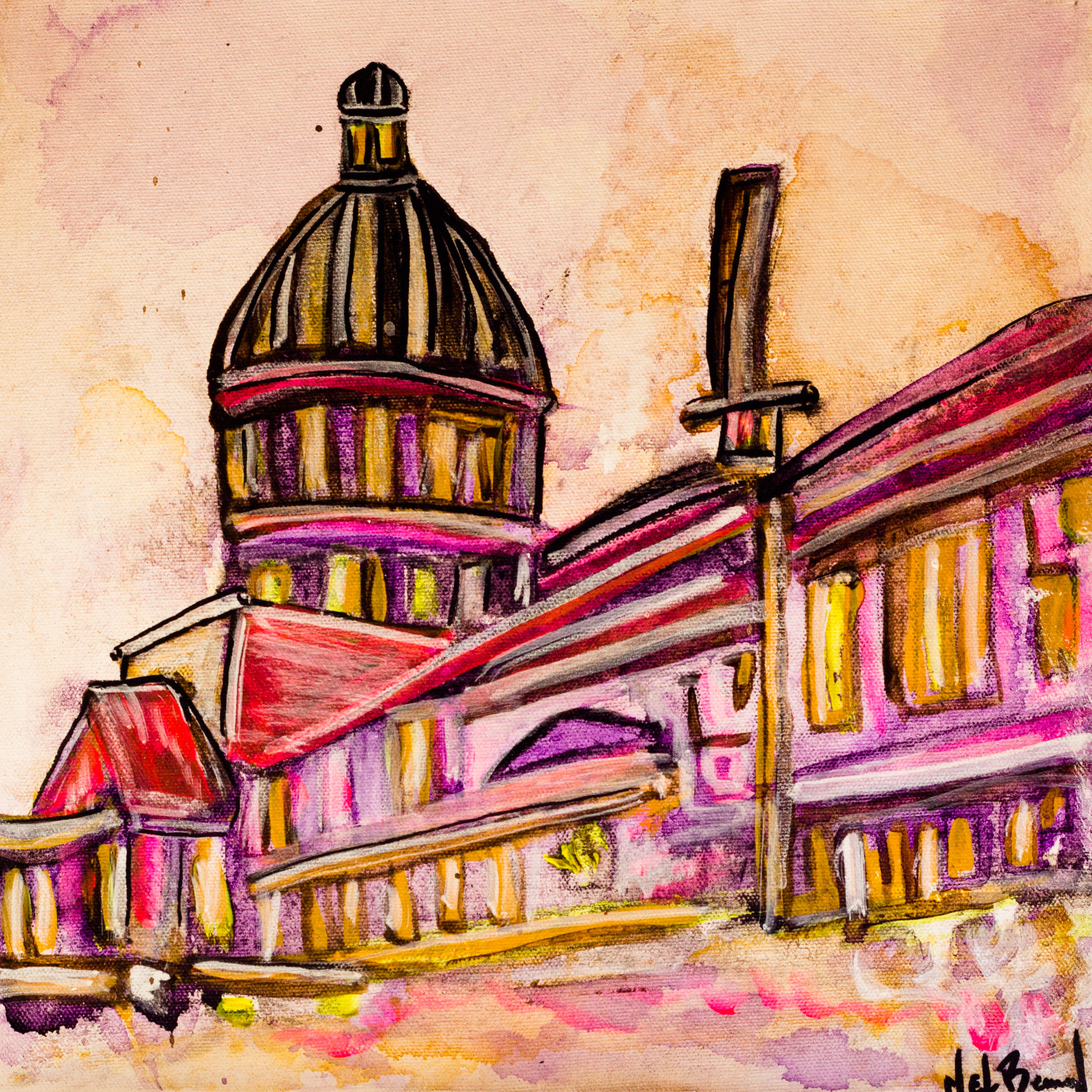 Reproduction Marché Bonsecours Montréal 12 x 12