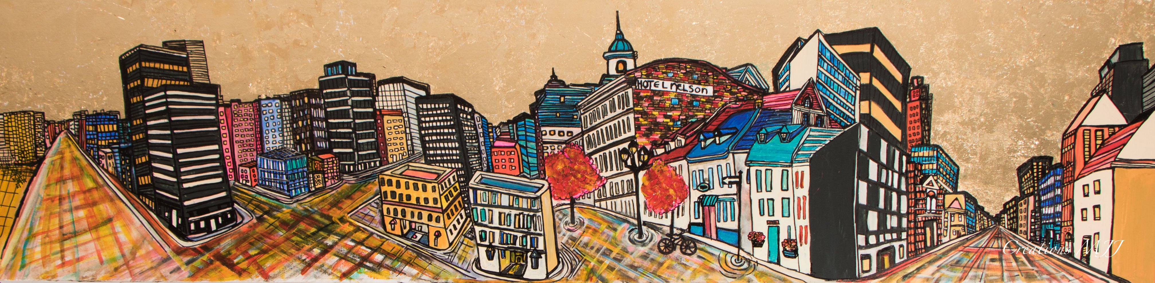 Reproduction sur canvas Hotel Nelson en ciel d’Or