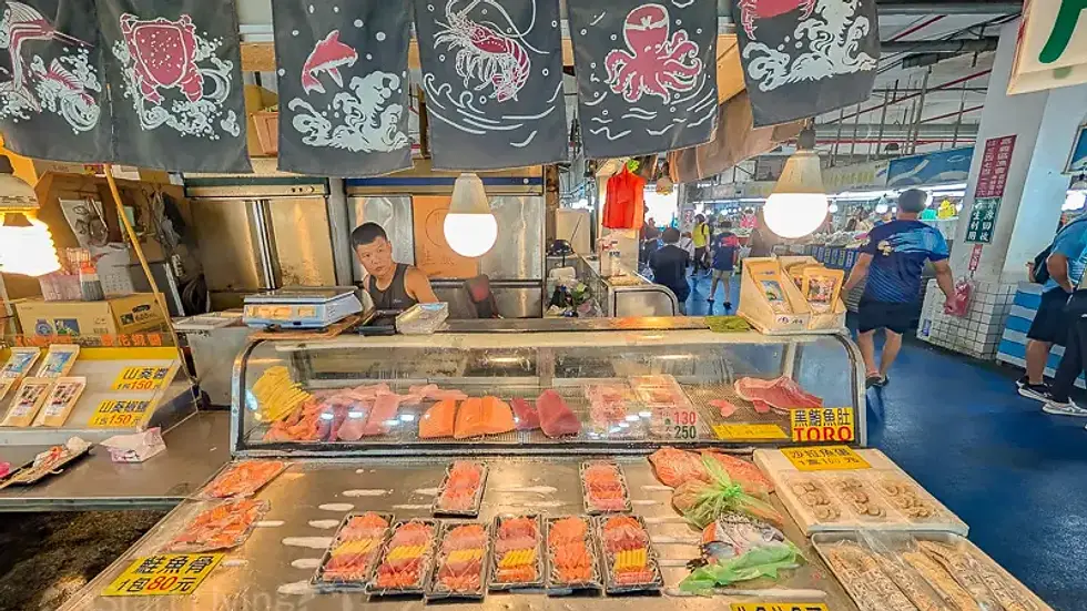 布袋觀光魚市 生魚片 圖片