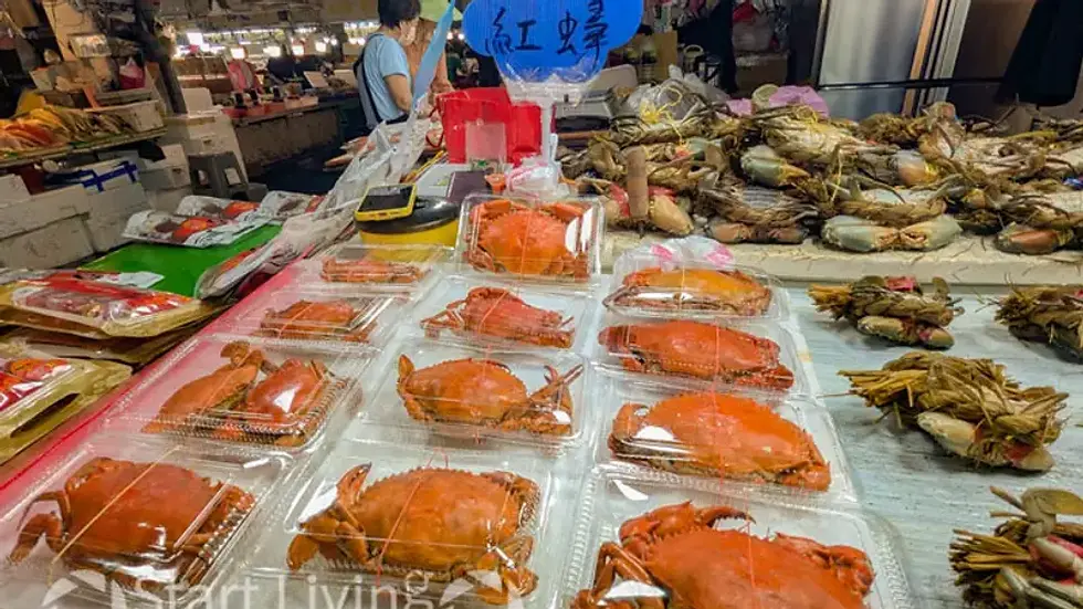 布袋觀光魚市 熟紅蟳