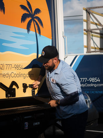 Technician working on EnergyCooling truck