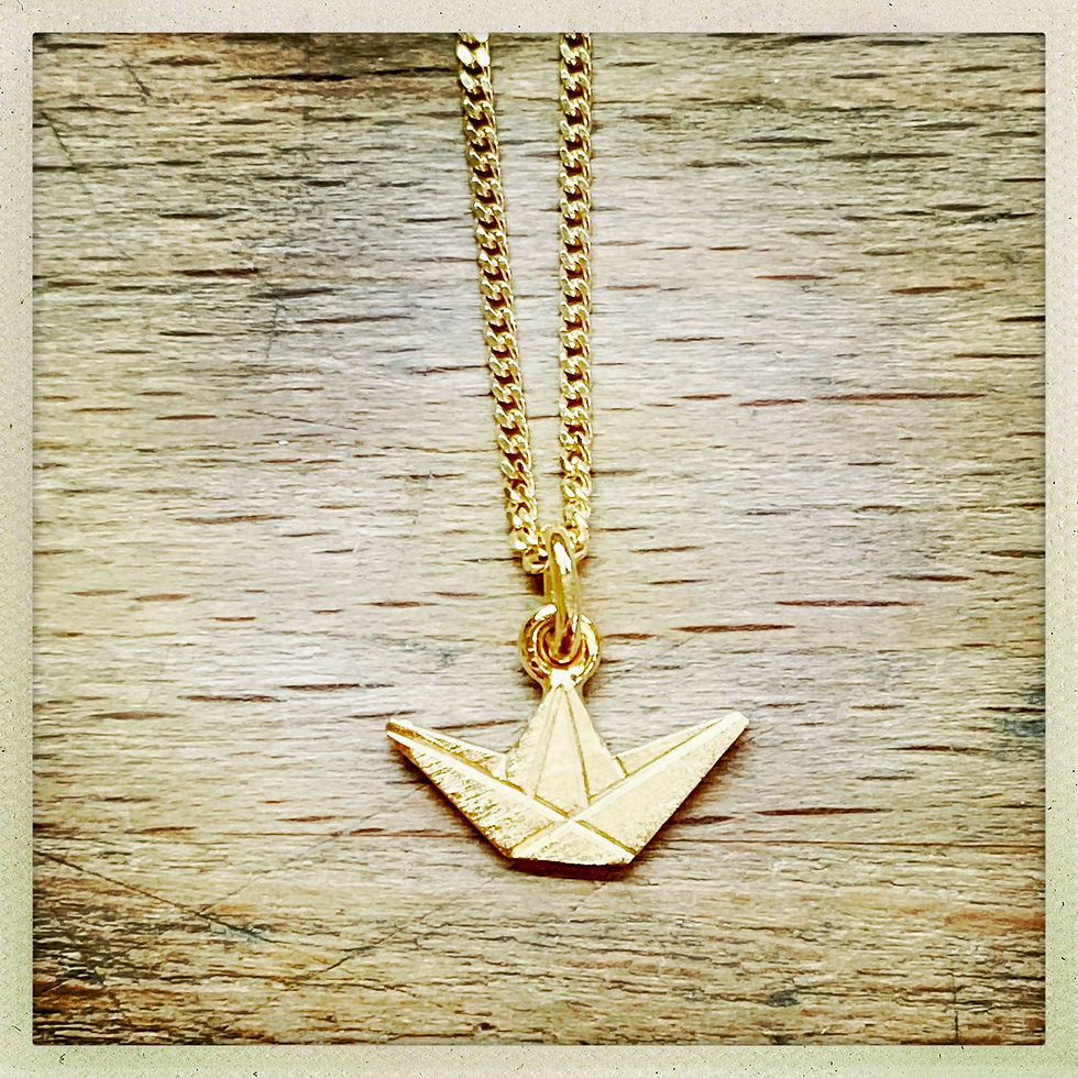 Hangertje origami zilver , verguld