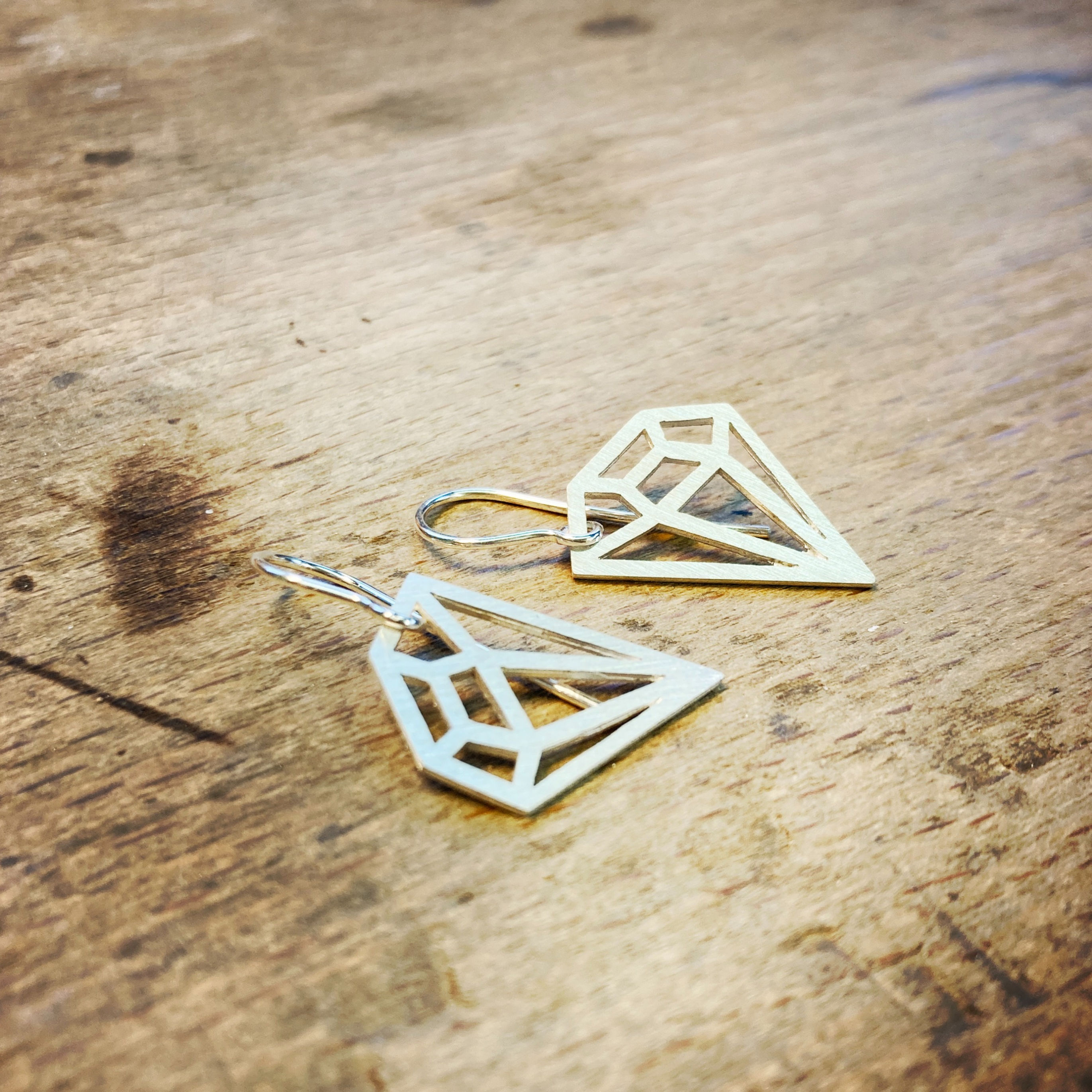 Hangoorbellen DIAMANT zilver