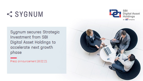Sygnum secures Strategic Investment from SBI Digital Asset Holdings to accelerate next growth phase