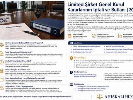 Limited Şirket Genel Kurul Kararlarının İptali ve Butlanı | 2026 — açıklamalı kapsamlı rehber kapağı