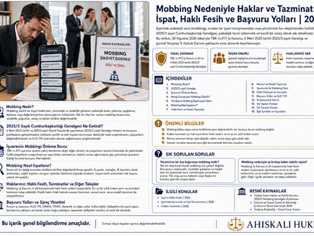 Mobbing Nedeniyle Haklar ve Tazminat: İspat, Haklı Fesih ve Başvuru Yolları | 2026 — açıklamalı kapsamlı rehber kapağı