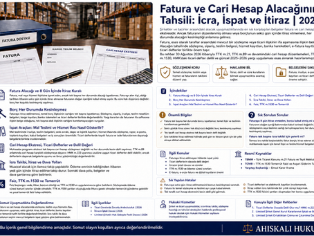 Fatura ve Cari Hesap Alacağının Tahsili: İcra, İspat ve İtiraz | 2026 — açıklamalı kapsamlı rehber kapağı